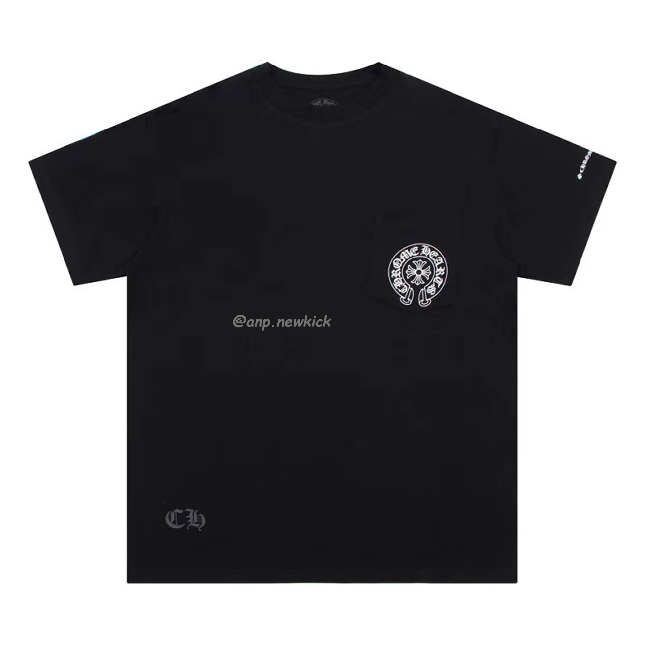 Chrome Hearts Horse Shoe Logo Pocket Black T Shirt (1) - newkick.cc